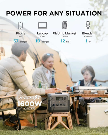 Portable Power Station RIVER 2 Pro, 768Wh LiFePO4 Battery, 70 Min Fast Charging, 4X800W (X-Boost 1600W) AC Outlets,, Customized