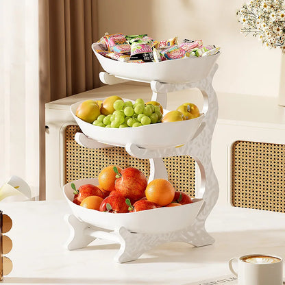 Creative 2/3 Layer Fruit Plate Home Organizer Living Room Plastic Snack Dish Dried Fruit Basket Candy Dish Cake Stand Salad Bowl