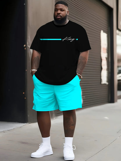 Summer Large Size Men's Clothing 3D Printed Short Sleeve Top Shorts 2-piece Set Outdoor Casual T-shirt Drawstring Shorts Sets