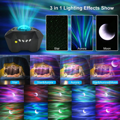 LED Aurora Projector Galaxy Starry Sky Projector Lamp Northern Lights Bedroom Home Room Decoration Nightlights Luminaires Gift