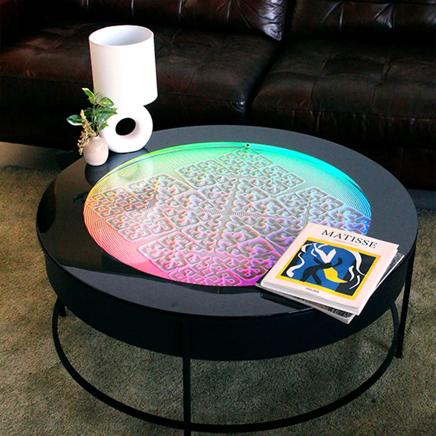 Automatic Sand Art Coffee Table, Magnetic Ball Quicksand Dynamic Art