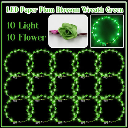 10-100Pcs LED Flower Headbands Light up Flower Headband Glow in the Dark Headband Wedding Party Music Festival Favors for Guest