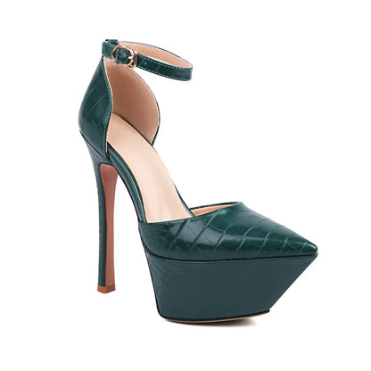Brand Design Shiny Gold Women's Sandals New Sexy 15cm High Heels