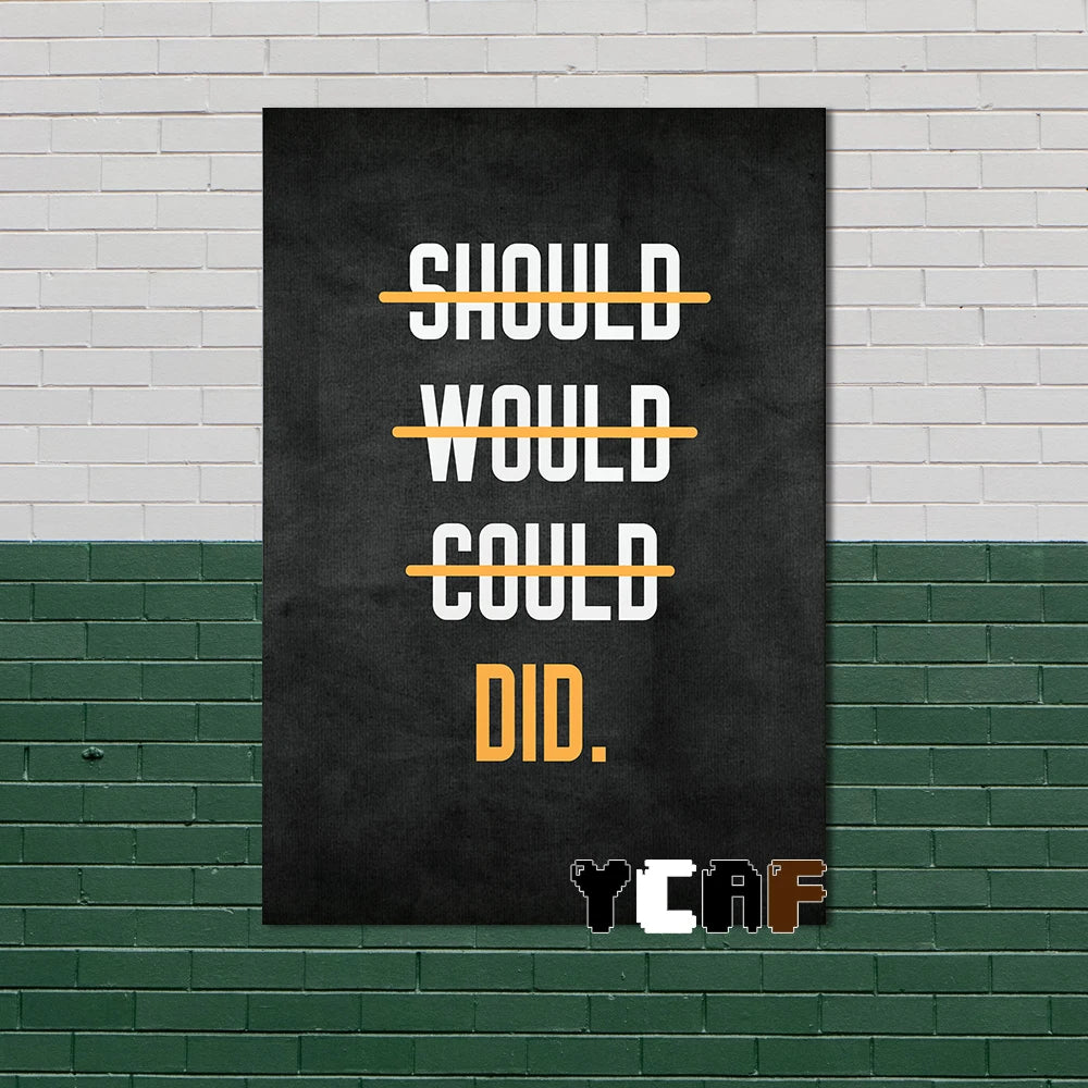 Motivational Quotes Black Minimalist Poster Canvas Aesthetic Decor for Office Quote Wall Art Decoration Gym Inspirational Poster