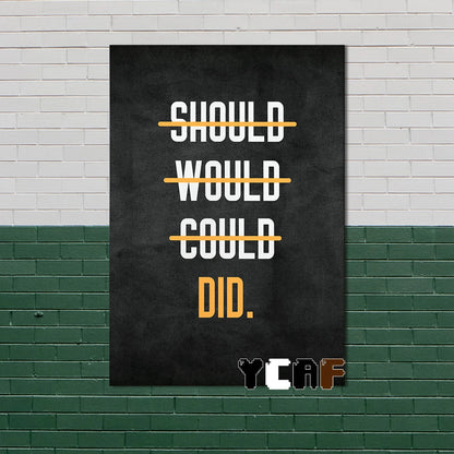Motivational Quotes Black Minimalist Poster Canvas Aesthetic Decor for Office Quote Wall Art Decoration Gym Inspirational Poster