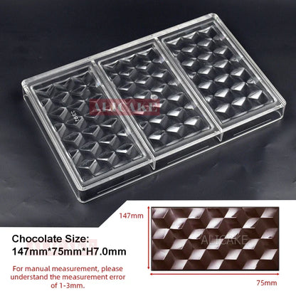 1Pcs Chocolate Molds Polycarbonate Candy Flowers Cube Oval Shape Confectionery Pans Trays Acrylic Baking Utensils Pastry Mould