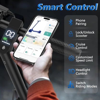 10inch Electric Scooter 500W Brushless  Motor 22MPH Max Speed APP Smart Scooter Shock-absorbing Anti-skid Folding Electric Scooter