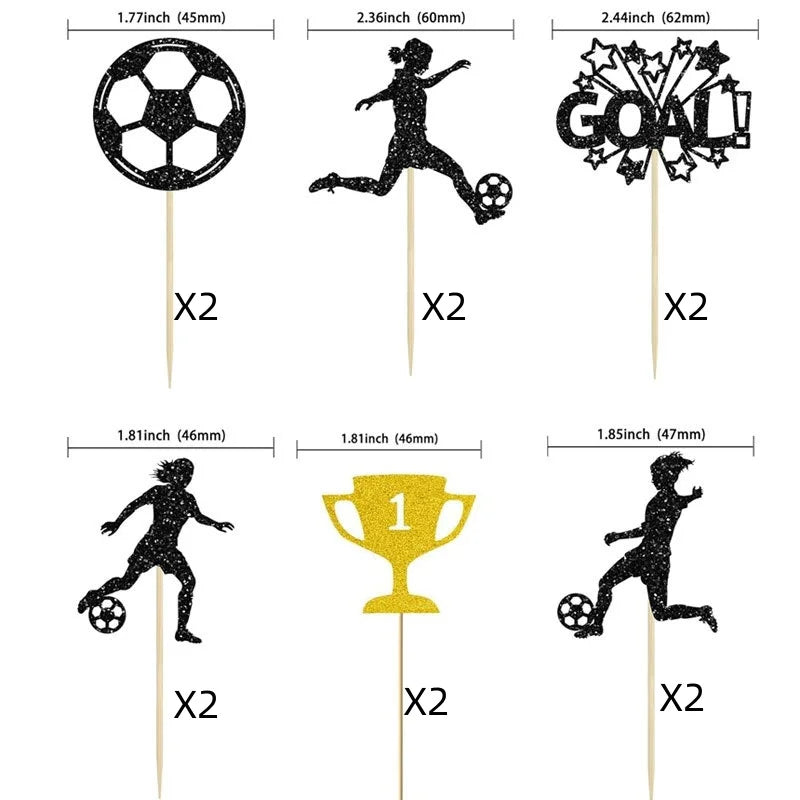 Tennis Ball Cake Topper Happy Birthday Sports Themed Trophy Tennis Match Cupcake Topper Dessert Decoration Baking Supplies Diy