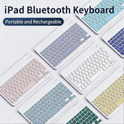 JP-Wireless Bluetooth keyboard ultra-thin and silent. Suitable for computers, tablets. Keyboard and mouse set for office use.