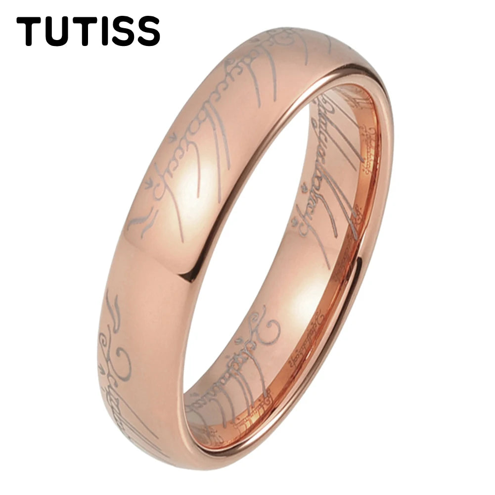 TUTISS 6/8mm Men Women Popular Engraving Ring Tungsten Wedding Band Domed Polished Stocks On Hand