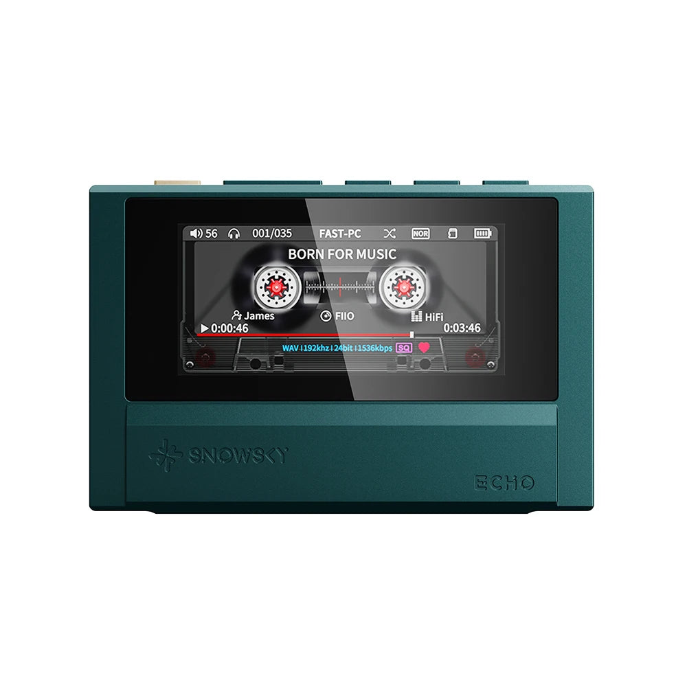 FiiO ECHO 4GB Portable Hi-Res Audio Music Player Dual DAC Bluetooth Music Player 3.5mm + 4.4mm Balanced Output Color Screen