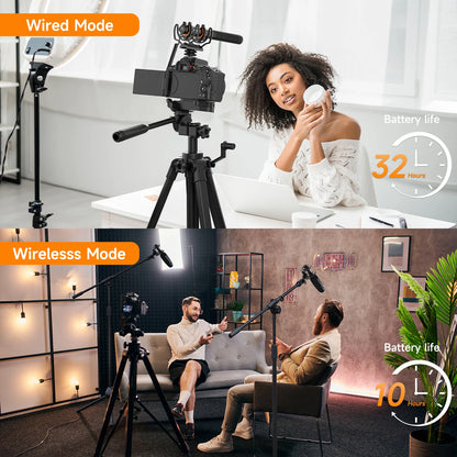 COMICA VM40 Super Cardioid 2.4G Wireless Shotgun Microphone 48kHz/32-bit 32GB Built-in Storage Mic for Camera,Smartphone,PC