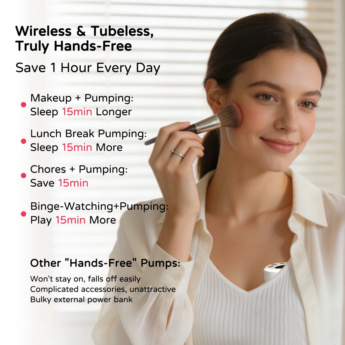 Electric Wearable Breast Pump - 4 Modes 9 Levels, Ultra-Quiet BPA-Free Hands-Free Portable 24mm Flange for  Breastfeeding