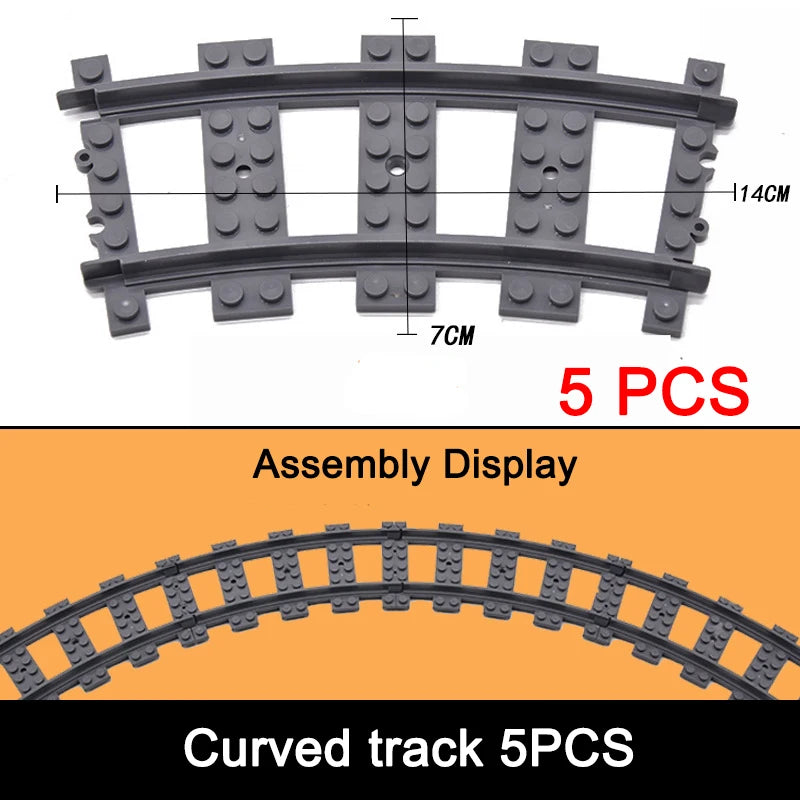 NEW City Trains Flexible Tracks Soft Straight Curved Rails Switch Building Block Creative Models Railways Toys For Kids Gifts