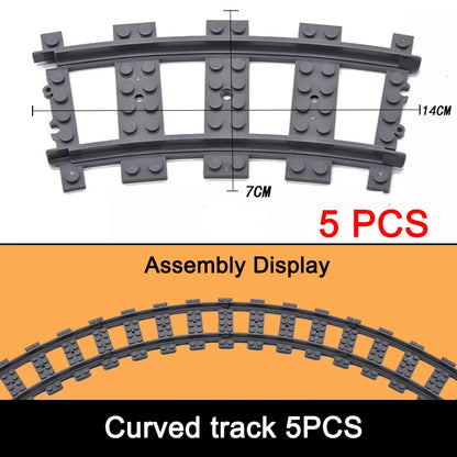 NEW City Trains Flexible Tracks Soft Straight Curved Rails Switch Building Block Creative Models Railways Toys For Kids Gifts
