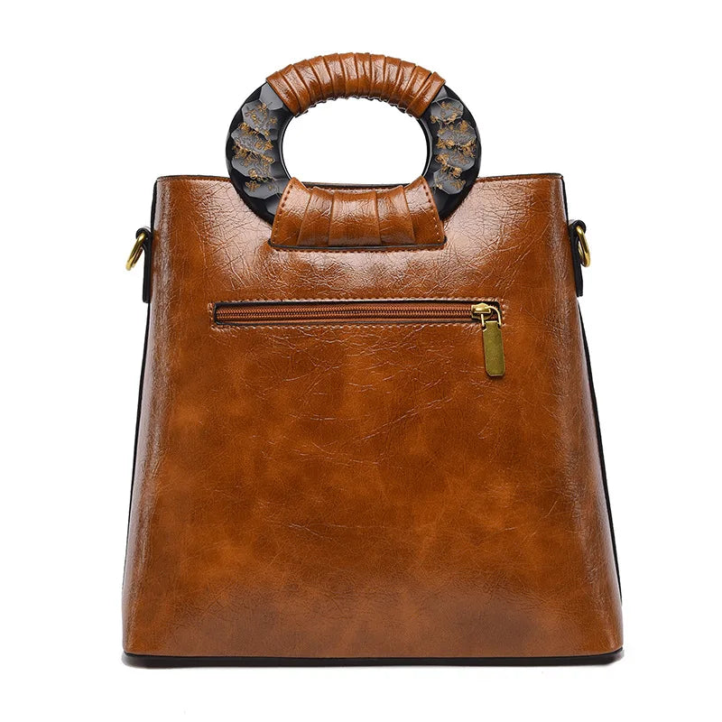 Big Bag Ethnic Style Big Flower Women's Bag Retro One Shoulder Handheld Oblique Straddle Large Capacity Women's Bag