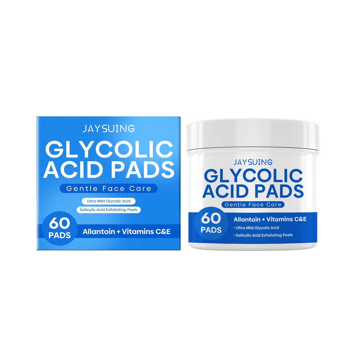 Glycolic Acid Exfoliating Pads - Gentle Peel Pads For Face, Brightening & Smoothing Skin With Salicylic Acid