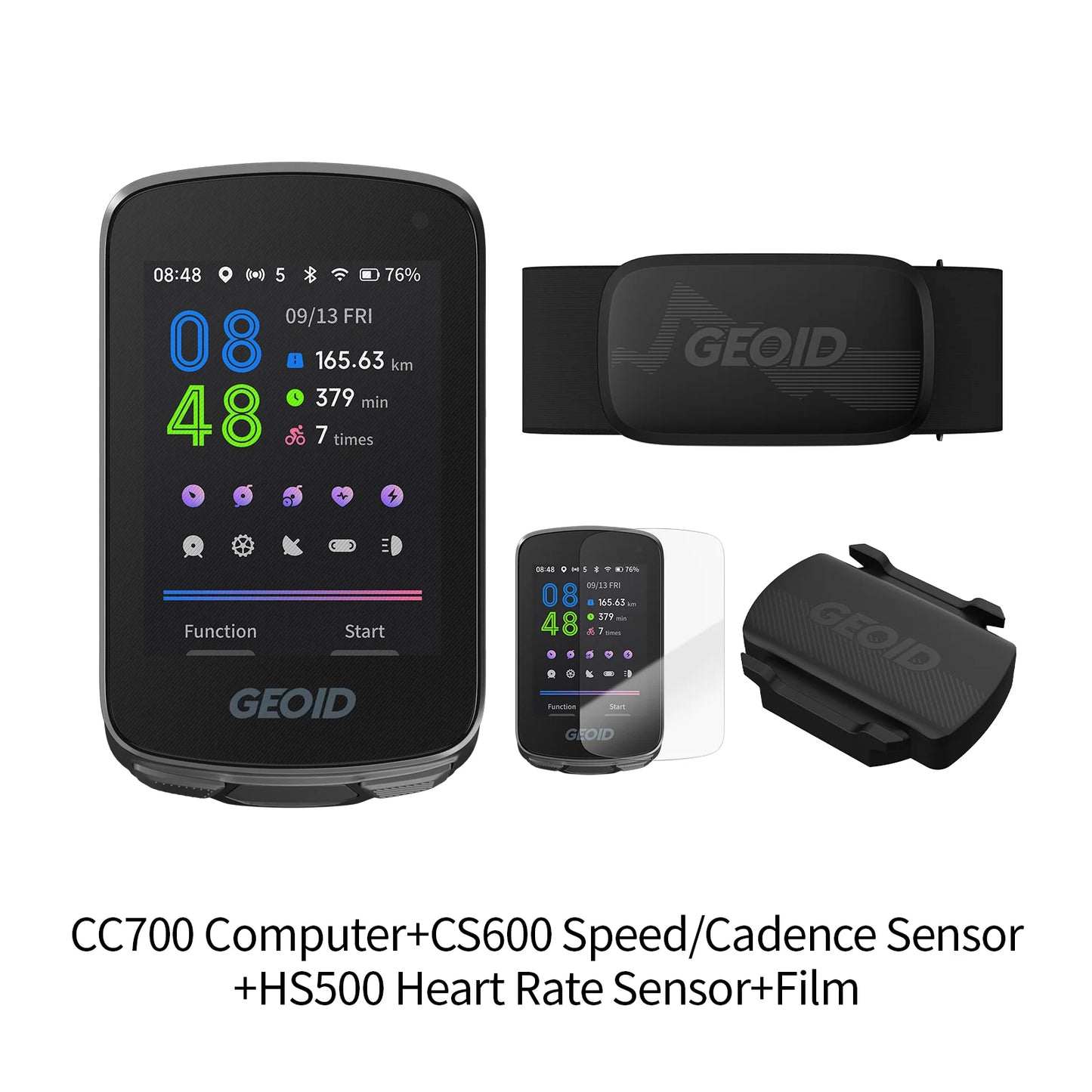 GEOID CC700 Bike Computer Wireless Color Screen ANT+ WIFI Bicycle Speedometer IPX7 Waterproof Route Navigation Cycling Odometer