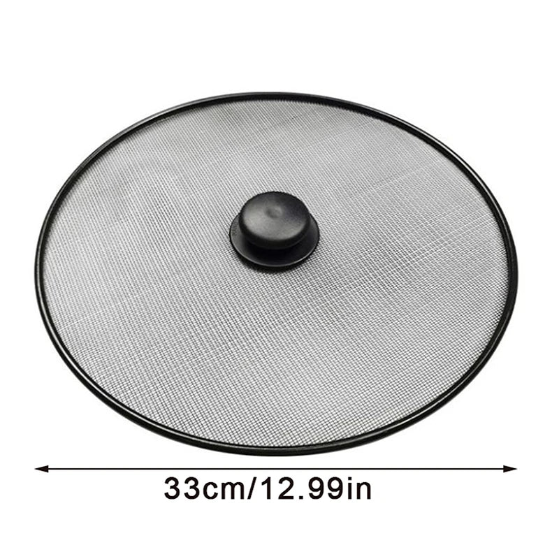 Anti Splash Cover Kitchen Tool Black Splash Screen Anti Oil Pan Oil Splash Cover Fine Hole Button Handle Explosion-proof Cover