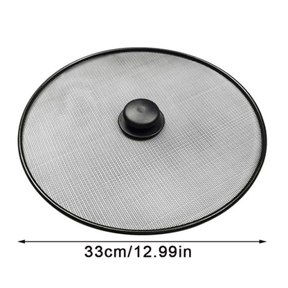 Anti Splash Cover Kitchen Tool Black Splash Screen Anti Oil Pan Oil Splash Cover Fine Hole Button Handle Explosion-proof Cover