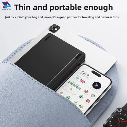 MINGCVIL Mini Foldable Wireless Keyboard Slim Portable Bluetooth Keyboard Rechargeable Folding Keyboard for IOS Windows Android