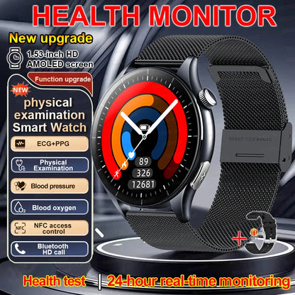 2026 New Smart Watch NFC ECG+PPG Blood oxygen Uric Acid Blood Pressure Sapphire Smartwatch Men For Android iOS Smart watch men