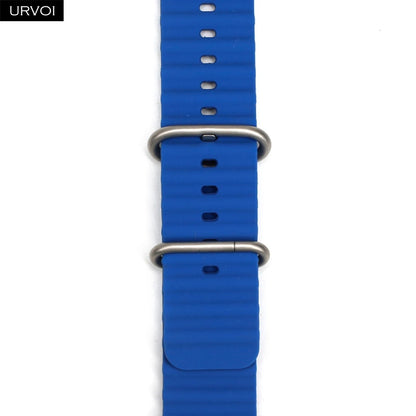 URVOI Ocean Band for Apple Watch Ultra 4 3 2 Strap Series 12 11 10 SE Sport Band for iWatch Silicone Wristband Black Buckle 49mm