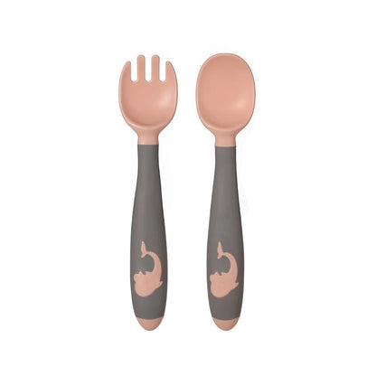 BPA Free Infant Baby Kids Children Feeding Training Non-Slip Flexible Twisting Fork Spoon Tableware