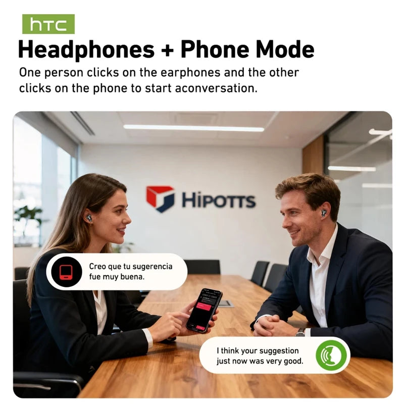 HTC NE79 Real Time Translation Earphone Bluetooth HiFi Music HD Call Noise Reduction Wireless Earbud LED Display With Mic