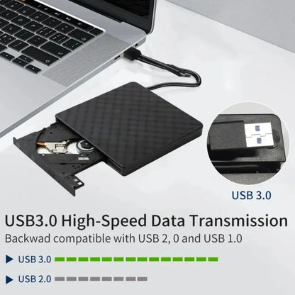 2 In 1 USB3.0 External DVD RW CD Writer Slim Portable Burner Reader Player Optical Drives For Laptop Desktop Notebook Computer