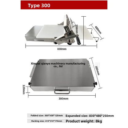Folding Manual Dough Sheeter Roller Machine Adjustable Thickness Stainless Steel Laminator for Bakery Croissant Pizza Puff