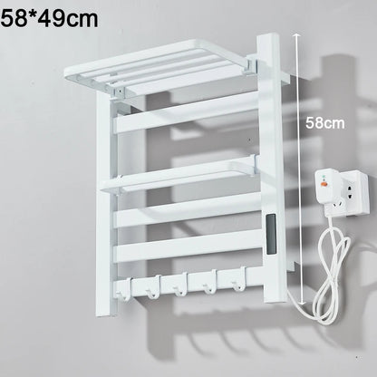 Electric Towel Dryer Black/White Bathroom Electric Rack Digital Display Temperature Time Control Towel Warmer Rail