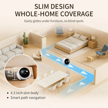 1080P HD Movable Pet Camera with 2.4GHz WiFi, Motion Tracking, Laser Toy, Two-Way Audio, App Controlled - Robot Companion Monitor for Dogs and Cats Home Security