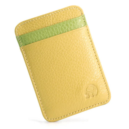 Wholesale Genuine Leather Convenient ID Pocket Bank Credit Card Case Vintage Thin Card Wallet Men Cash Bag Slim Bus Card Holder