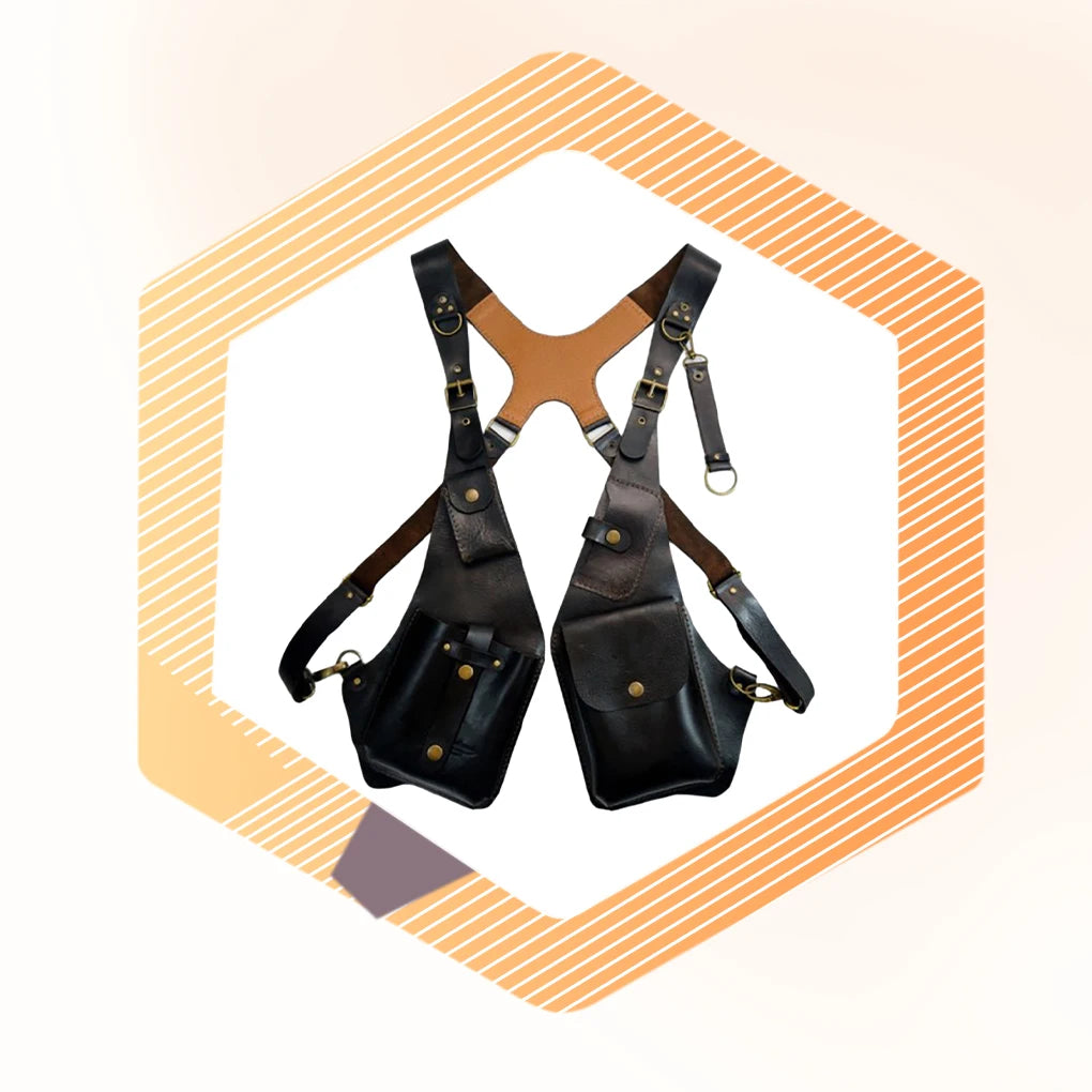 Retro Anti-Theft Double Shoulder Armpit Bag Outdoor Fashion Adjustable Wallet Phone Case For Men Shoulder Bags