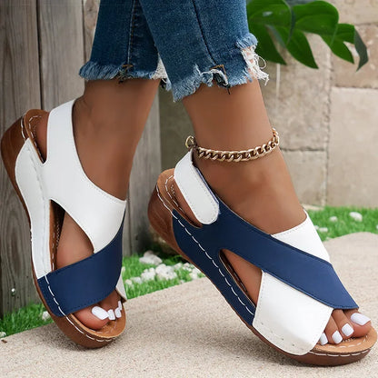 Women's Sandals Soft Heels Sandals Women Peep Toe Summer Shoes Lightweight Wedges Heeled Shoes Woman Footwear Summer Sandals
