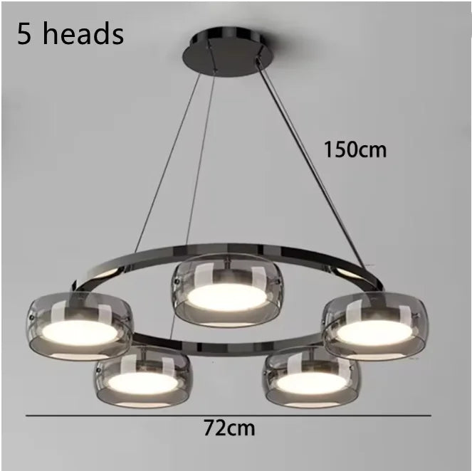 Nordic Minimalist Glass Pendant Lights Dimmable Table Dining Room Kitchen Island Ceiling Chandelier Indoor Lighting Fixture