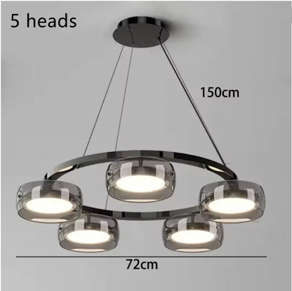 Nordic Minimalist Glass Pendant Lights Dimmable Table Dining Room Kitchen Island Ceiling Chandelier Indoor Lighting Fixture