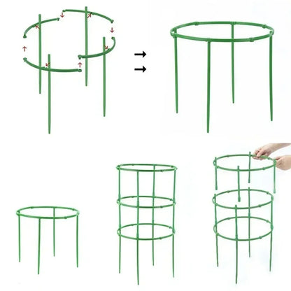 Tomato Cages Trellis Plastic Column Vine Plant Bracket Potted Flower Plant Support Pile Stackable Tomato Tower Plant Cage