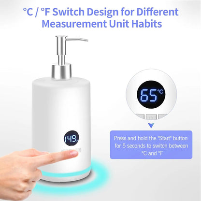 Massage Oil Warmer Lotion Cream Heater With LED Display with Double Bottle For Home Salon Spa Massage Quick Heating