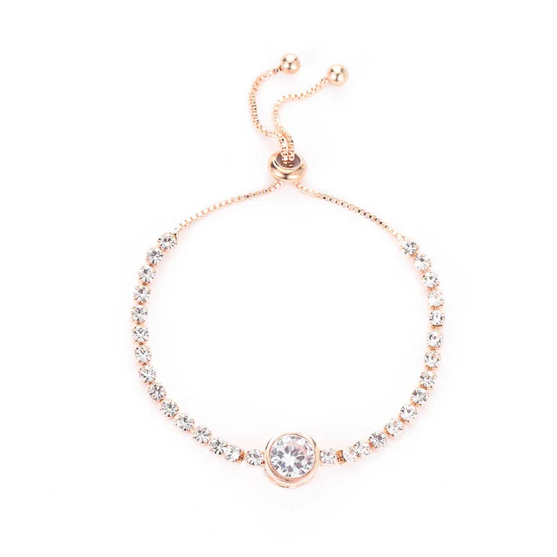 Luxury Color Cubic Zirconia Gold Color Tennis Bracelets For Women Girls 2022 New Trend Chain Bracelets Jewelry Party Gifts