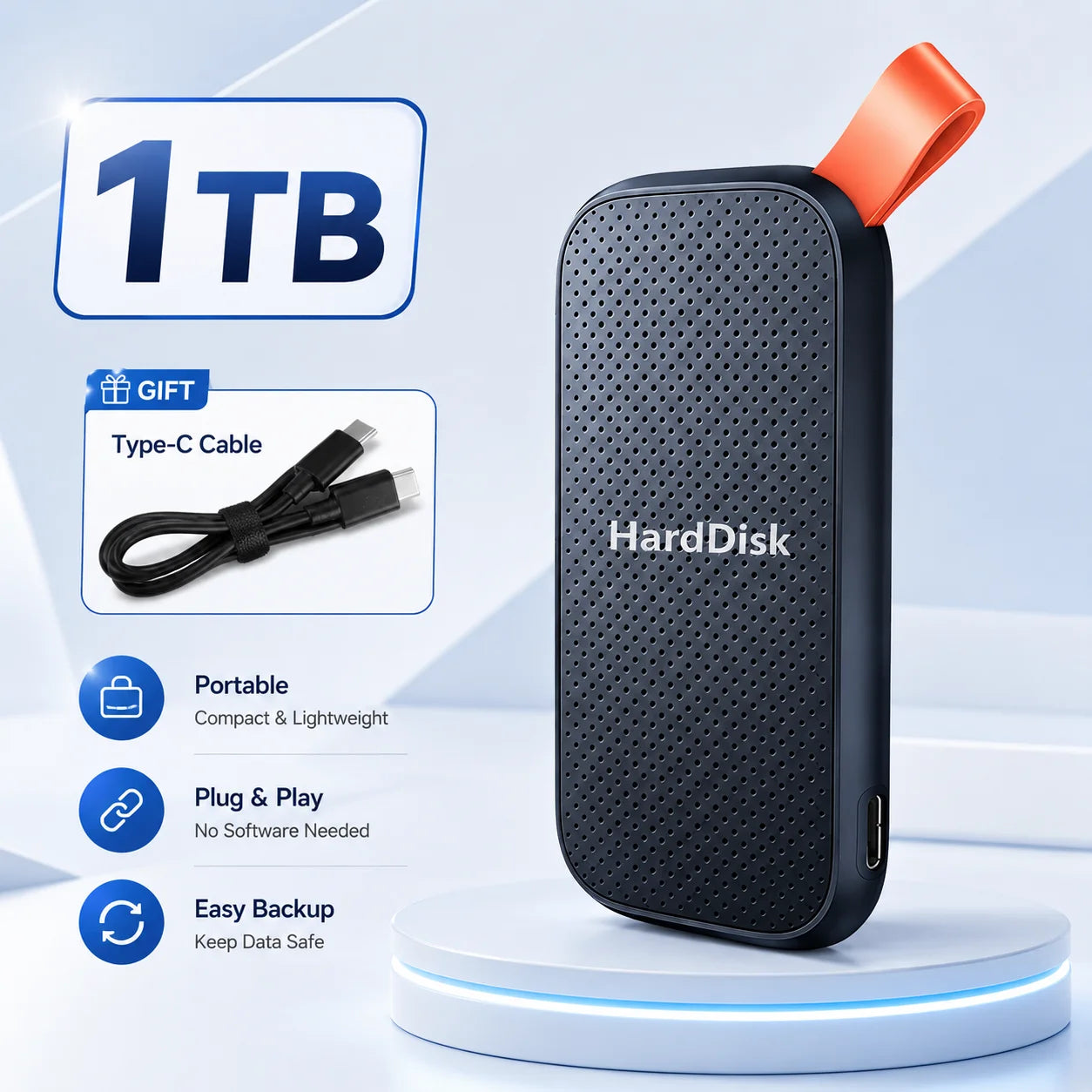 High-Speed Original SSD 2TB Portable USB3.1 Hard Drive 4TB Noiseless Disk for Freelancer Laptop Tablet Workbench