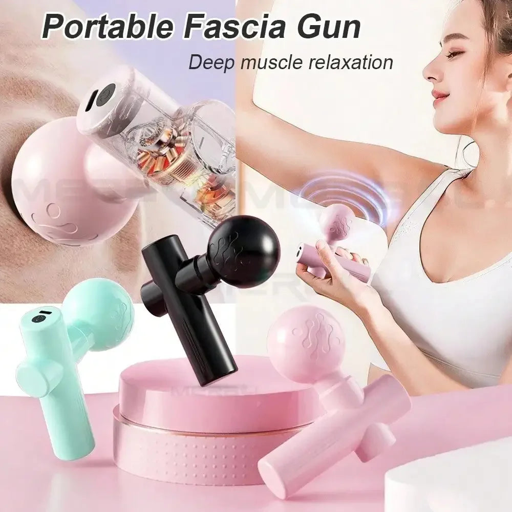 2026 Mini Massage Gun Fascia Machine Muscle Relaxation Vibrating Gun Portable Rod Massage Neck Body Fascia Gun Rechargeable