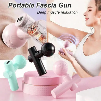 2026 Mini Massage Gun Fascia Machine Muscle Relaxation Vibrating Gun Portable Rod Massage Neck Body Fascia Gun Rechargeable