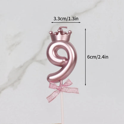 3D Candle Pink Birthday Number Candle Girl Happy Birthday Cake Topper Baking Celebration Memorial Anniversary Party Decor