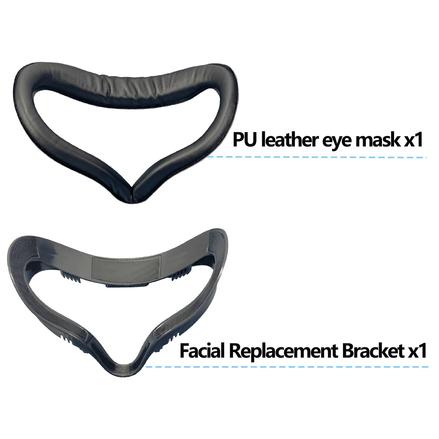 For Oculus Quest 2 Face Cover PU Cushion Facial Interface Accessory Kit with Eye Pads For Enhanced Comfort During VR Use
