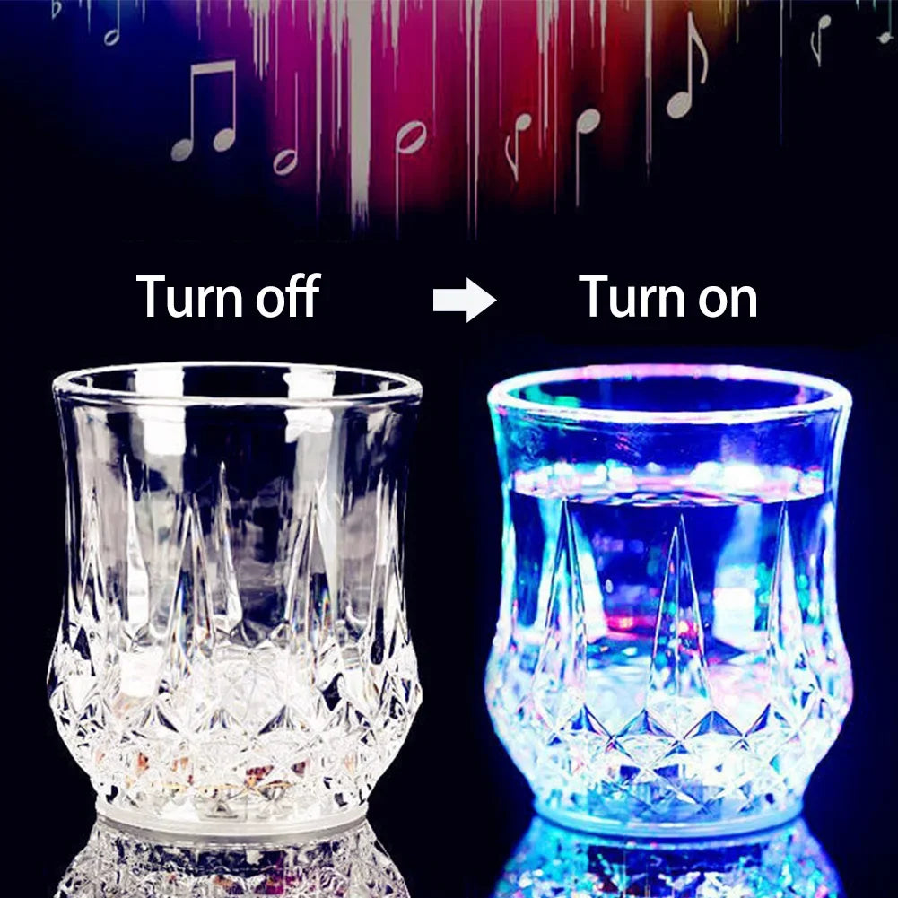 70ml LED Flashing Cup Wine Beer Whisky Mug Transparent Water Beverage Drinking Acrylic Mug Glowing Cup Party Decorative Supplies