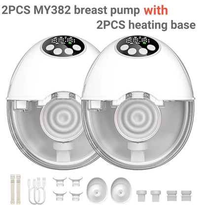 Wearable Breast Pump Electric Handsfree BPA Free With Heating &UV Sterilize Lid Optional Silent Wireless Upgrade Breastmilk Pump