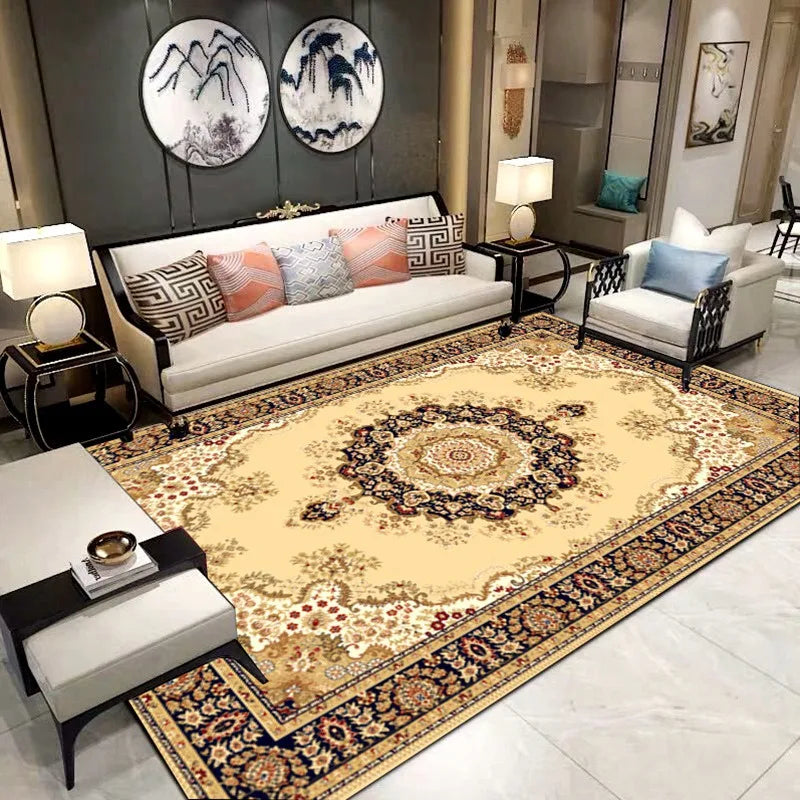 European Style Retro Court Rug Carpet Bohe Classical Mats Floor Mat Commercial Household Living Room Carpet Bedroom Beautiful