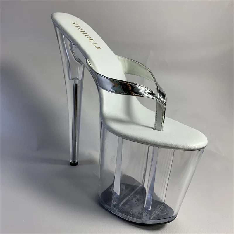 Stylish 15cm princess slippers for the summer, sexy nightclub heels, and 6-inch stiletto slippers with lacquered heels